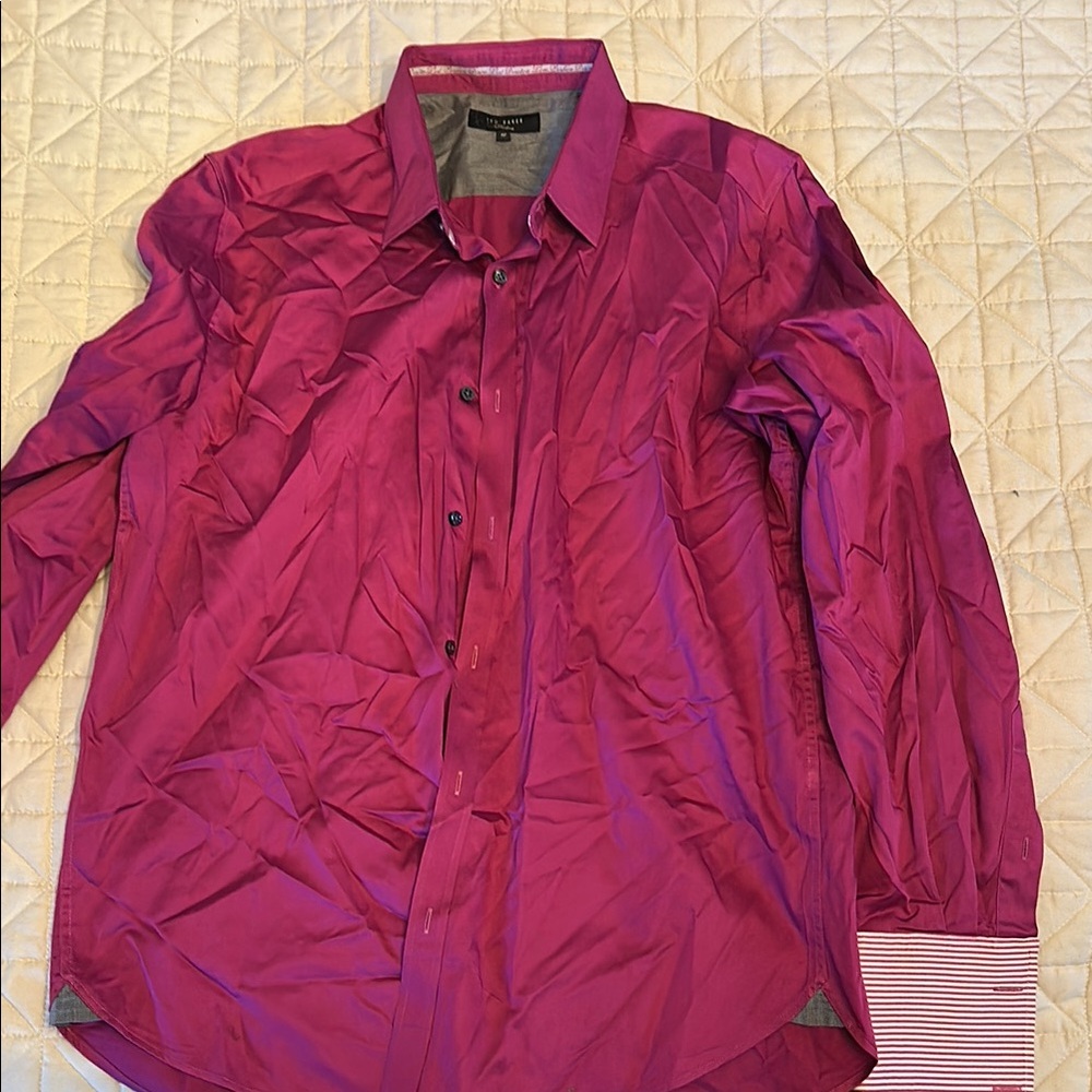 Ted Baker Men's Vibrant Pink Dress Shirt